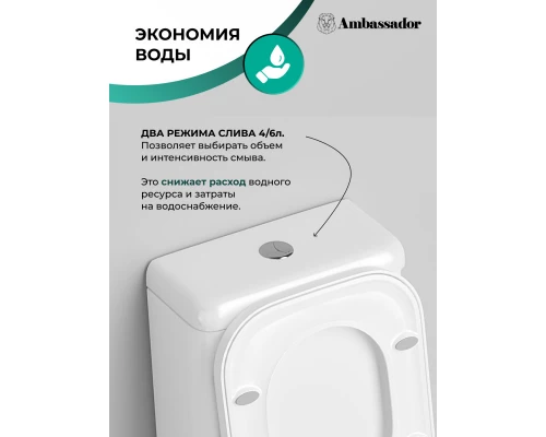 Унитаз-компакт с сиденьем микролифт Ambassador Forsa 247K19001S