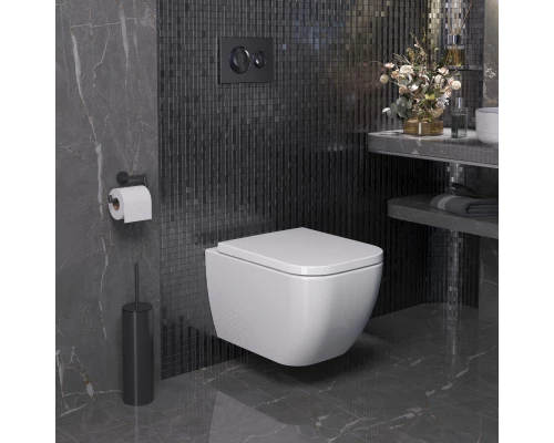 Подвесной безободковый унитаз с сиденьем микролифт Ambassador Forsa 243K19002RS