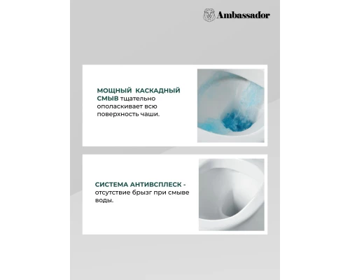 Унитаз-компакт с сиденьем микролифт Ambassador Ritz 237K19002S