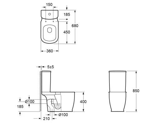 Унитаз-компакт с сиденьем микролифт Ambassador Royal 267K19001S