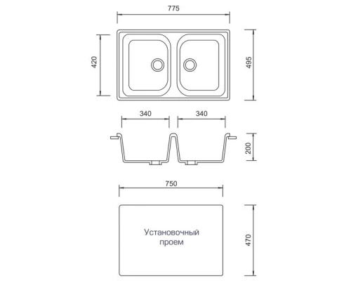 Кухонная мойка AquaGranitEx бежевый M-15(328)
