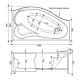 Акриловая ванна 169,8x99,5см правая Aquanet Palma 00205537