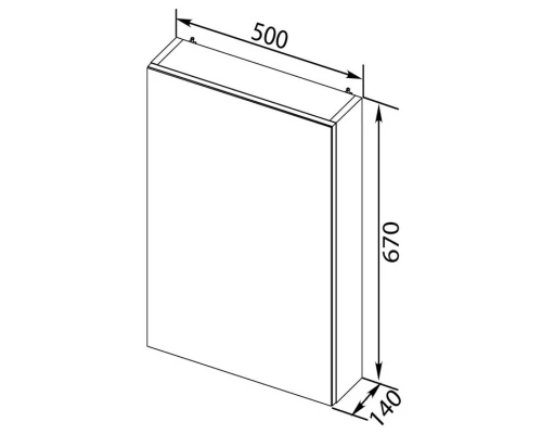 Зеркальный шкаф 50x67 см белый Aquanet Порто 00195726
