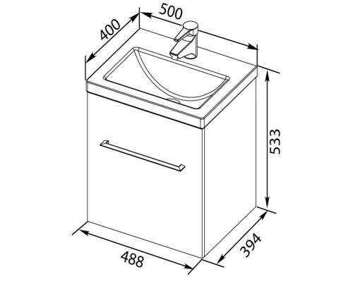 Тумба белый 48,8 см Aquanet Порто 00195729