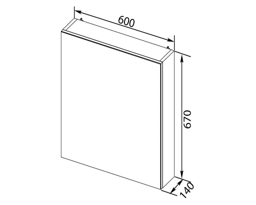 Зеркальный шкаф 60x67 см белый Aquanet Порто 00195727