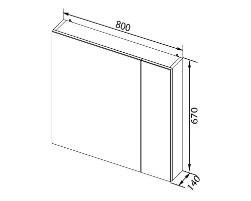 Зеркальный шкаф 80x67 см белый Aquanet Порто 00195728