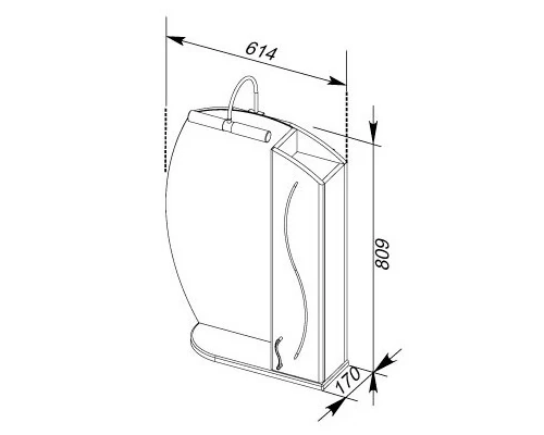 Зеркальный шкаф 61,4x80,9 см белый Aquanet Моника 00186773