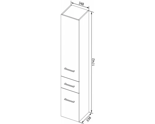 Пенал подвесной правый белый Aquanet Порто 00195732