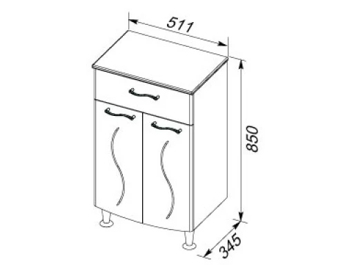 Тумба белый 51,1 см Aquanet Моника 00186779
