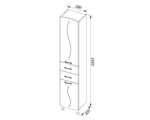 Пенал напольный левый белый Aquanet Моника 00186777