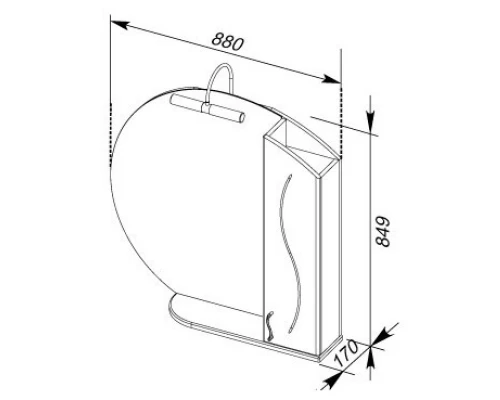 Зеркальный шкаф 88x84,9 см белый Aquanet Моника 00186775