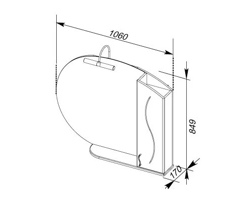 Зеркальный шкаф 108x84,9 см белый Aquanet Моника 00186776