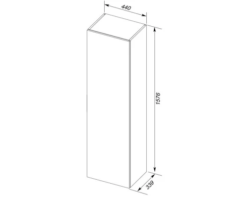 Пенал подвесной правый кремовый Aquanet Алвита 00183983