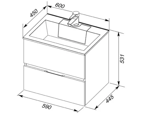 Тумба ясень коимбра 59 см Aquanet Алвита 00182734
