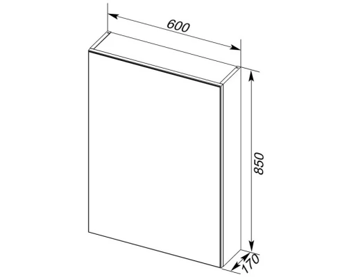 Зеркальный шкаф 60x85 см капучино Aquanet Алвита 00183984