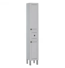 Пенал напольный правый белый/патина серебро Aquanet Честер 00182682