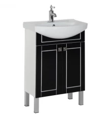 Тумба черный/патина серебро 55,4 см Aquanet Честер 00186102