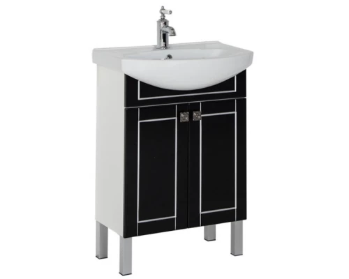 Тумба черный/патина серебро 55,4 см Aquanet Честер 00186102