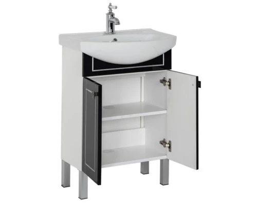 Тумба черный/патина серебро 55,4 см Aquanet Честер 00186102