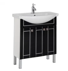 Тумба черный/патина серебро 69 см Aquanet Честер 00186101