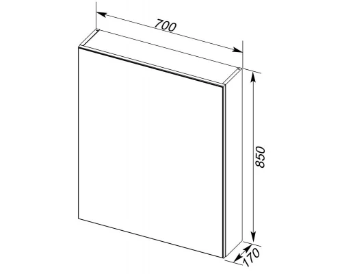 Зеркальный шкаф 70x85 см серый антрацит Aquanet Алвита 00183990