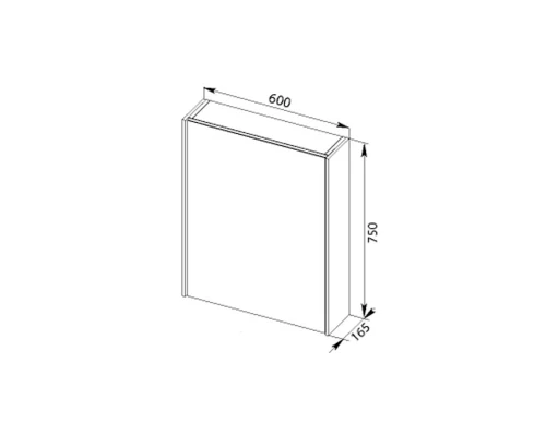 Зеркальный шкаф 60x75 см белый Aquanet Латина 00179942