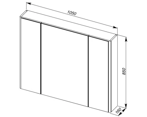 Зеркальный шкаф 105x85 см белый Aquanet Орлеан 00183078