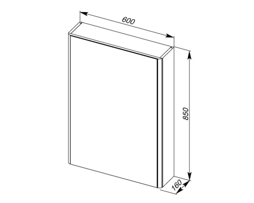 Зеркальный шкаф 60x85 см белый Aquanet Орлеан 00183076
