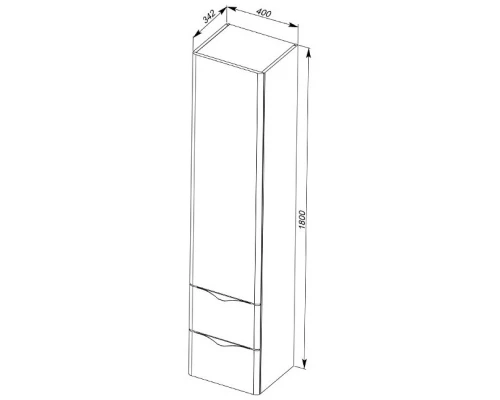 Пенал подвесной правый белый Aquanet Орлеан 00183079