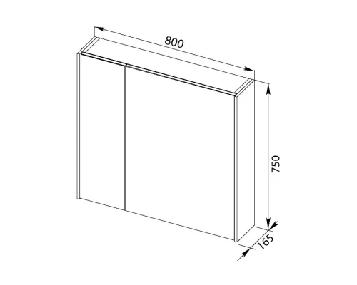 Зеркальный шкаф 80x75 см белый Aquanet Латина 00179635