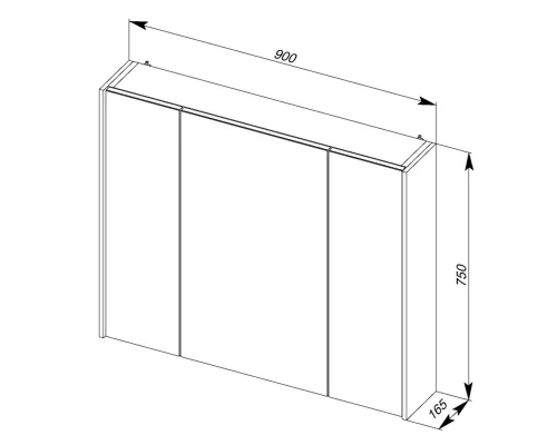 Зеркальный шкаф 90x75 см белый Aquanet Латина 00179605