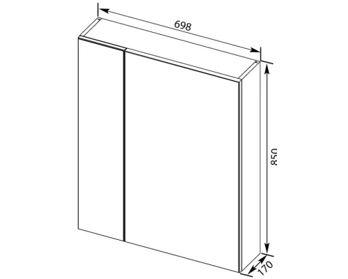 Зеркальный шкаф 69,8x85 см белый Aquanet Эвора 00184305