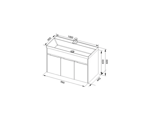 Тумба белый 99 см Aquanet Латина 00179637