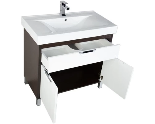 Тумба белый/венге 88 см Aquanet Гретта 00177068