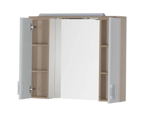 Зеркальный шкаф 90x74,6 см светлый дуб/белый Aquanet Тиана 00172807