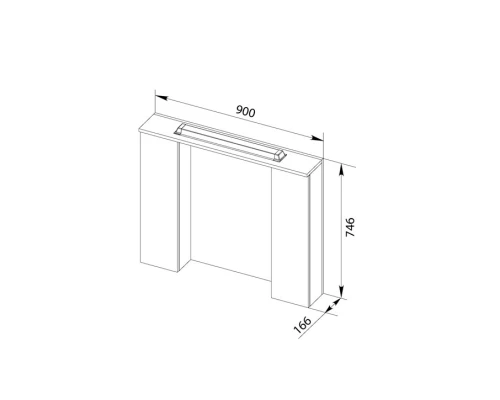 Зеркальный шкаф 90x74,6 см светлый дуб/белый Aquanet Тиана 00172807