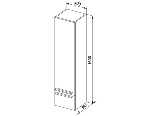 Пенал подвесной светлый дуб Aquanet Нота 00158884