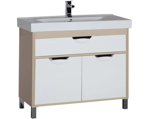 Тумба белый/светлый дуб 96 см Aquanet Гретта 00171575