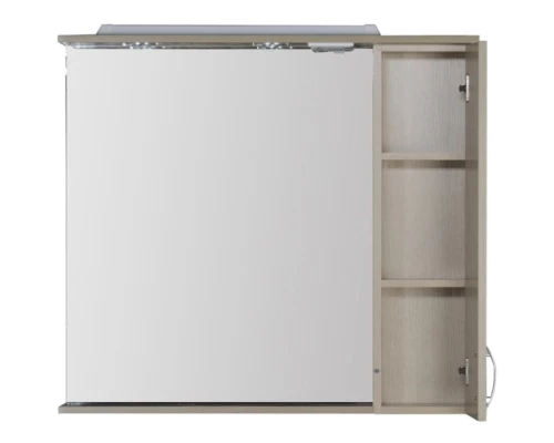 Зеркальный шкаф 100x87 см с подсветкой белый дуб Aquanet Донна 00169184