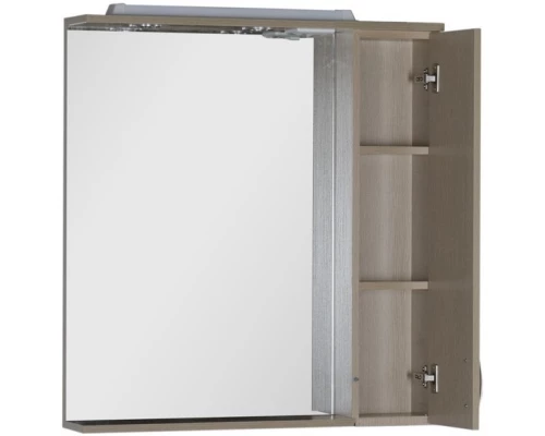 Зеркальный шкаф 80x87 см с подсветкой светлый дуб Aquanet Донна 00168930