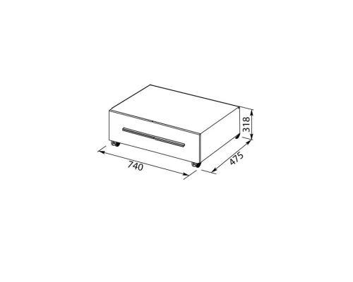 Тумба подкатная венге 74 см Aquanet Нота 00170746