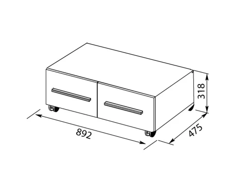 Тумба подкатная черный 89, см Aquanet Нота 00170733