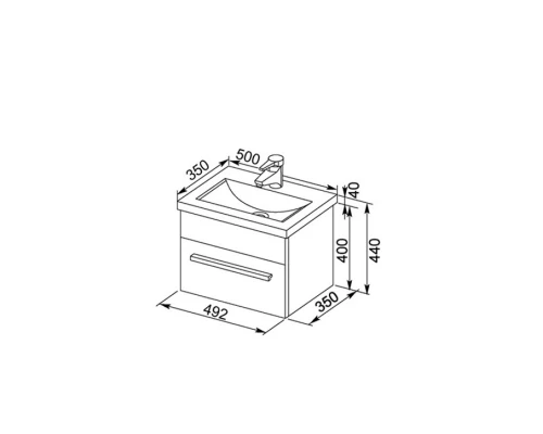 Тумба венге 49,2 см Aquanet Нота 00159093