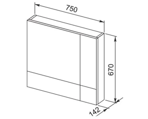 Зеркальный шкаф 75x67 см белый Aquanet Верона 00175381
