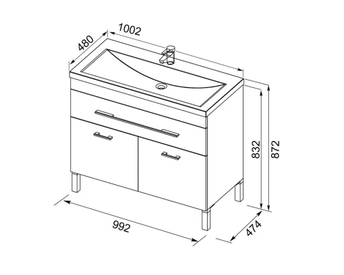 Тумба белый 99,2 см Aquanet Верона 00182710