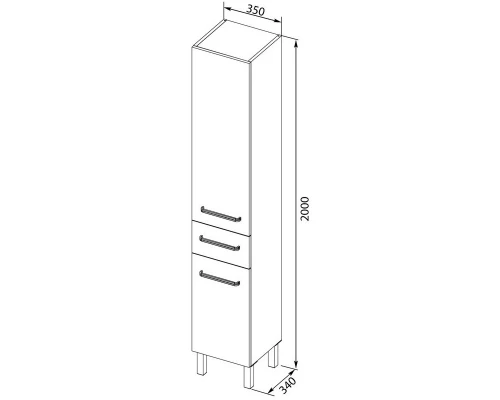 Пенал напольный белый Aquanet Сиена 00189244