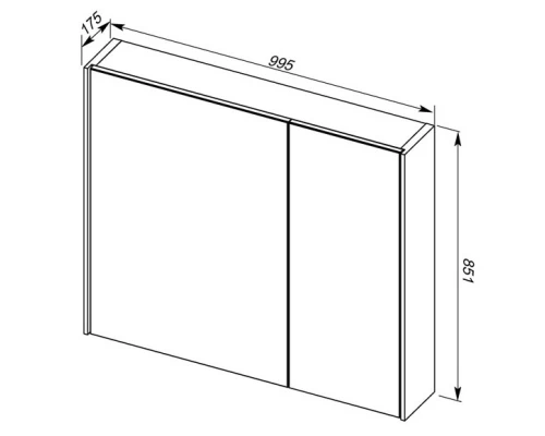 Зеркальный шкаф 99,5x85,1 см белый Aquanet Тулон 00183393