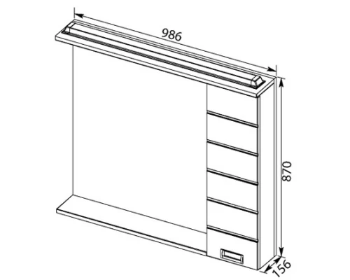 Зеркальный шкаф 98,6x87 см с подсветкой белый Aquanet Сити 00170566