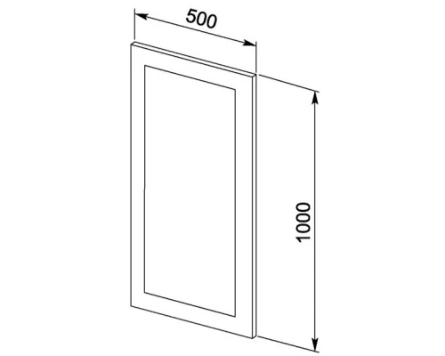 Зеркало 50x100 см с подсветкой алюминий Aquanet Нота 00159095
