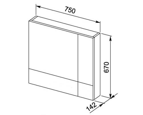 Зеркальный шкаф 75x67 см белый Aquanet Нота 00165130
